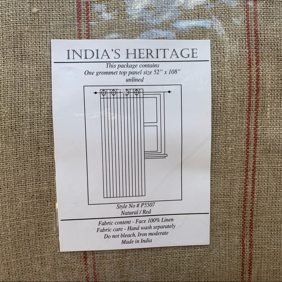 RED BARREL STUDIO McKellar Striped Red Taupe Curtain Panel 52 x 108 NEW NIP - Picture 3 of 4